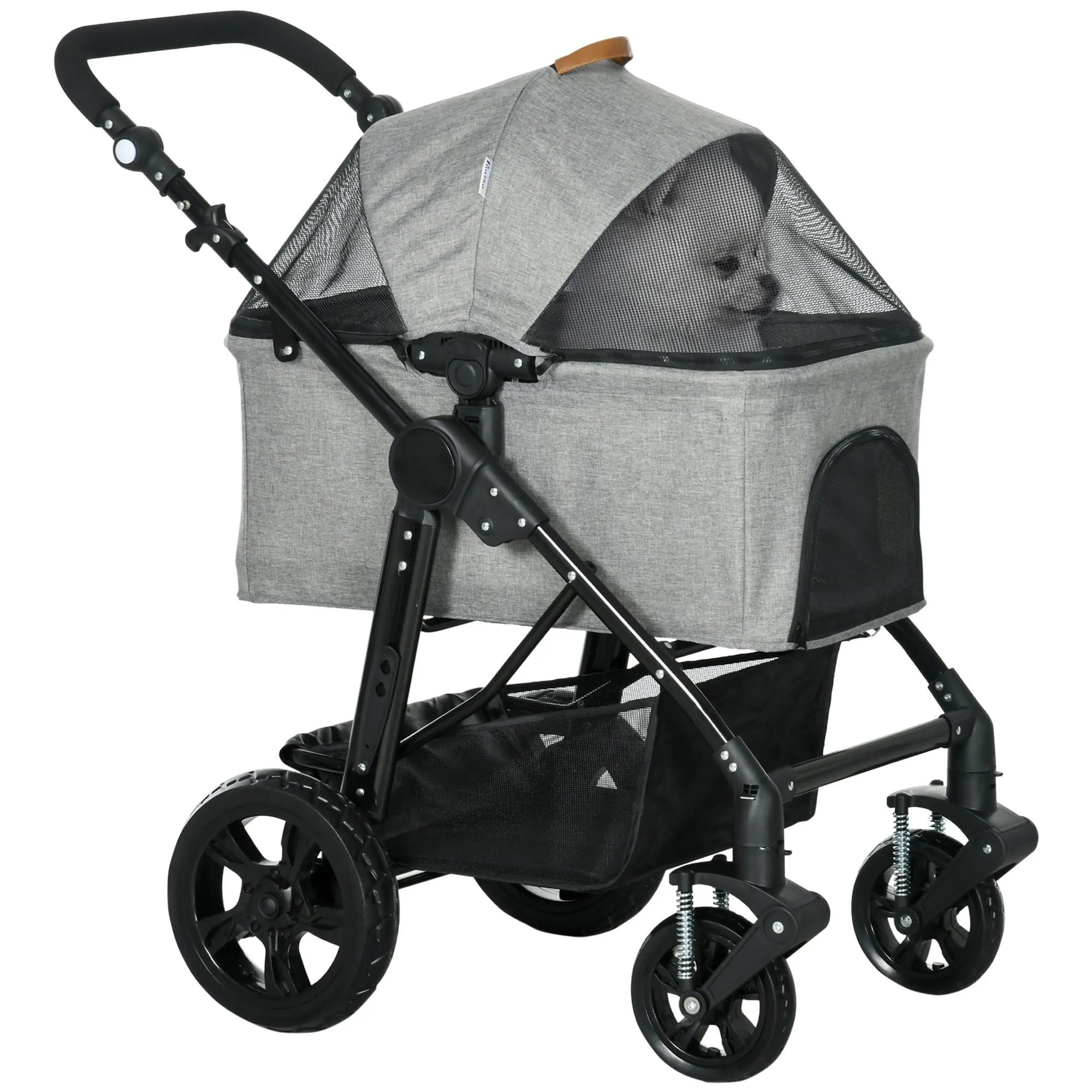 PawHut Pet Stroller Foldable Dog Cat Travel Carrying Bag for Small Dogs