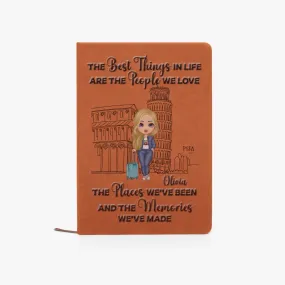 Personalised PU Leather Travel Journal Notebook, Italy, The Best things