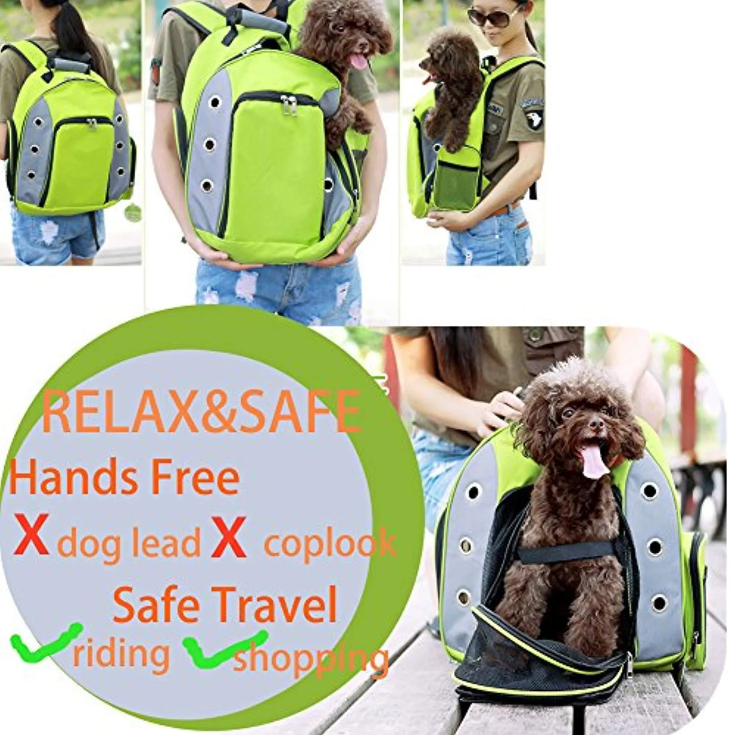 Pet Carriers Backpack for Small Cat&Dog Double Shoulders Straps Ventilated