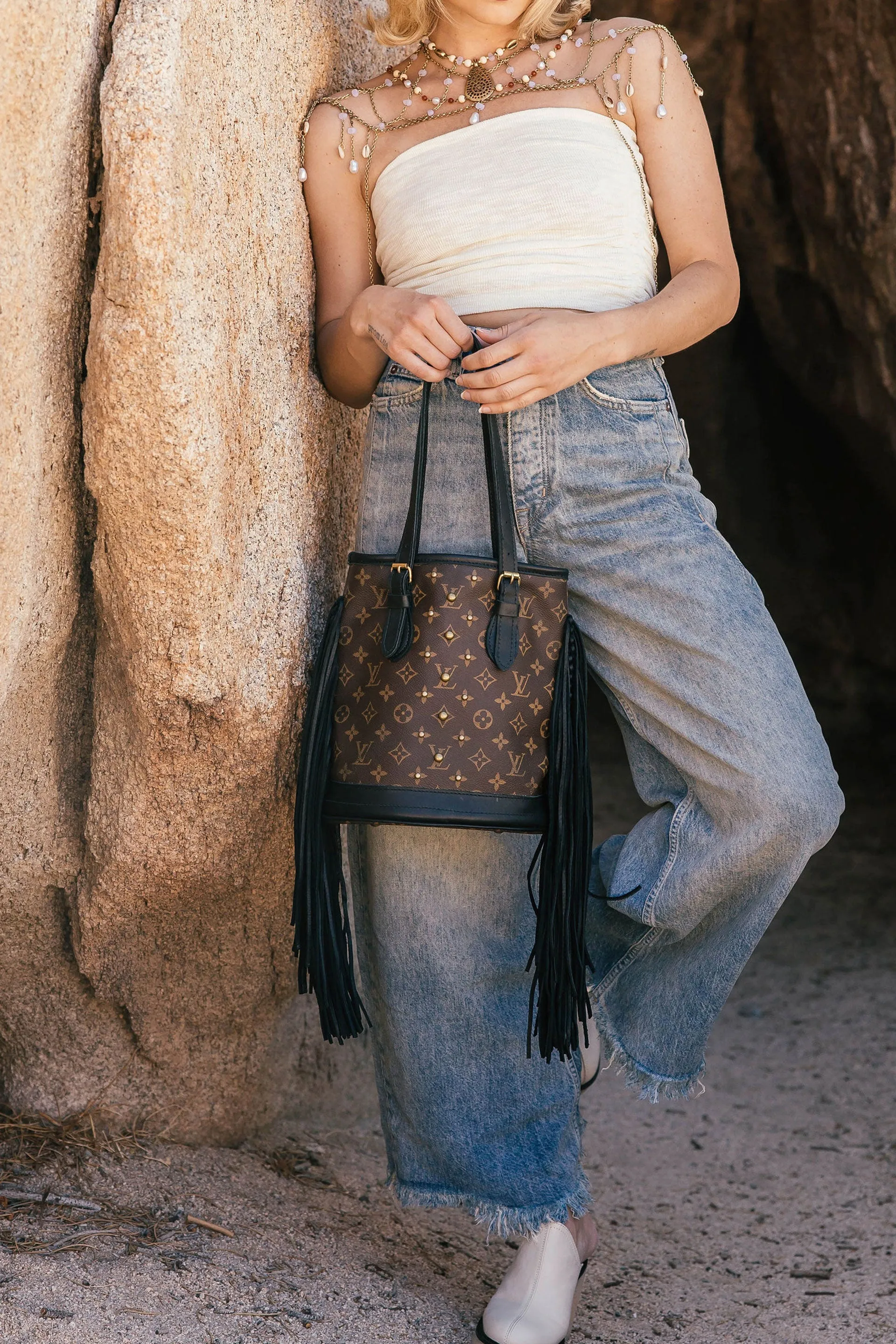 Petit French Tote with Studs