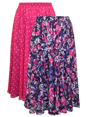 Pink Reversible Printed Pull On Skirt