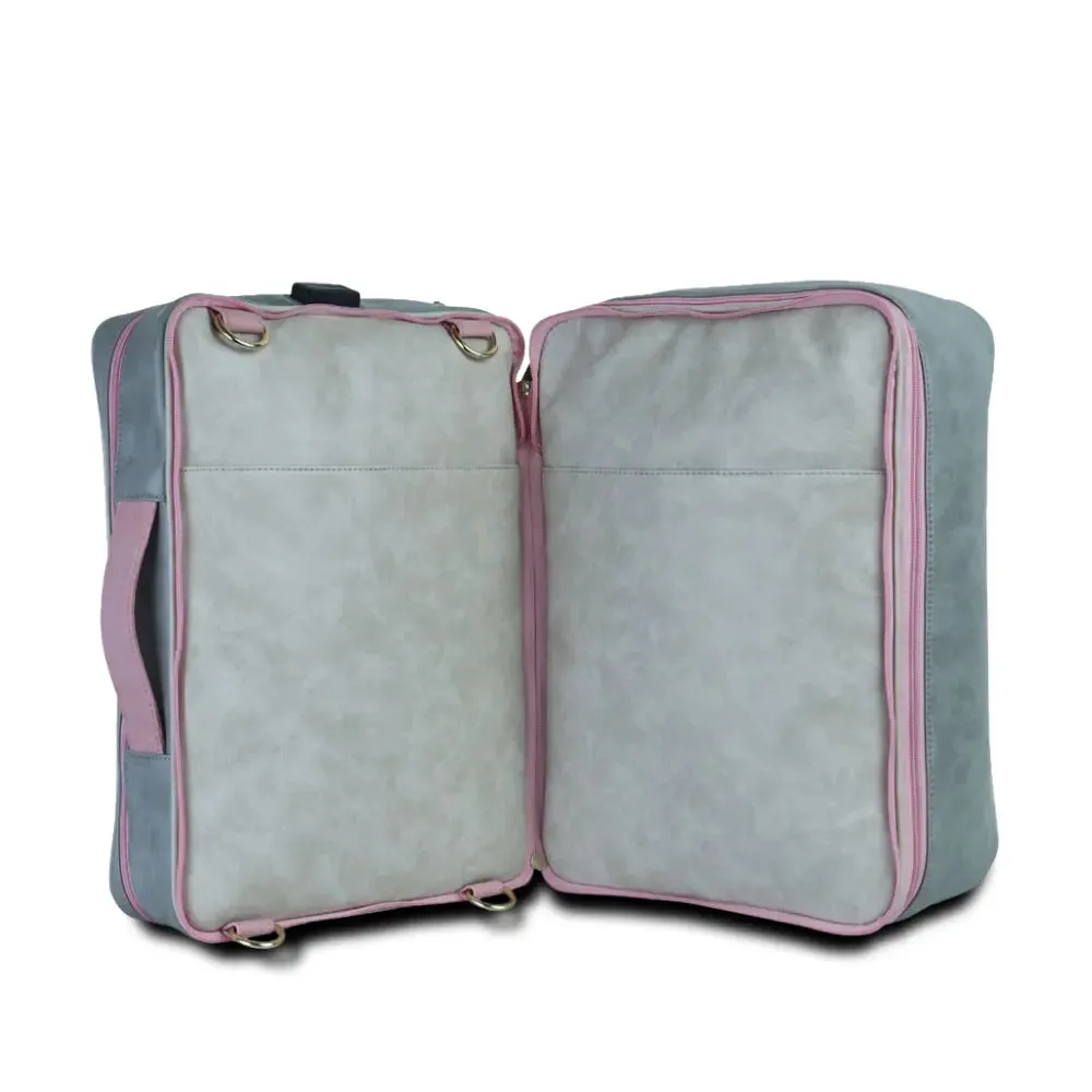 Pink Voyager Set of 4 Bags with Leather Batua - Travel Luggage Set