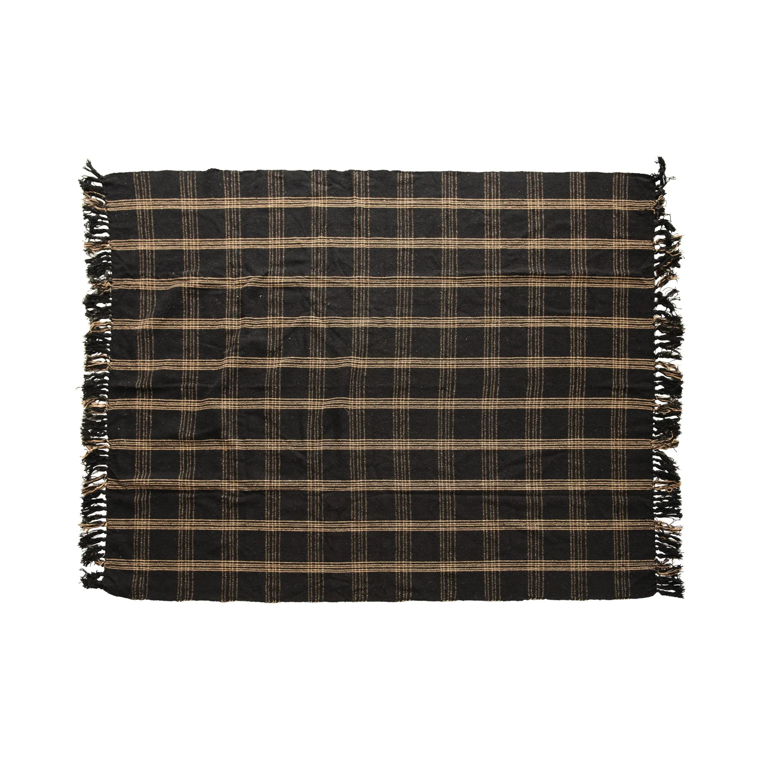 Plaid Throw - Black