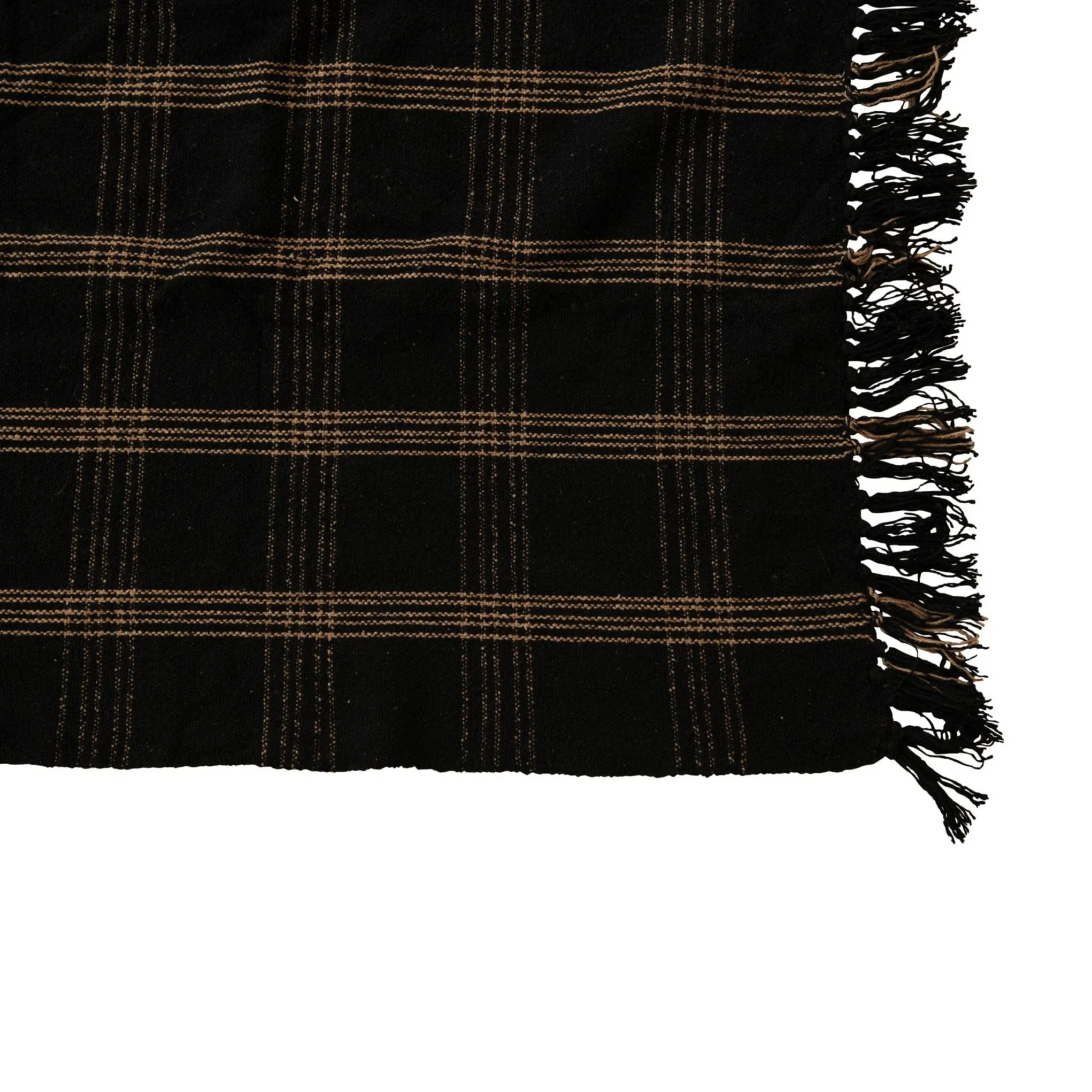 Plaid Throw - Black