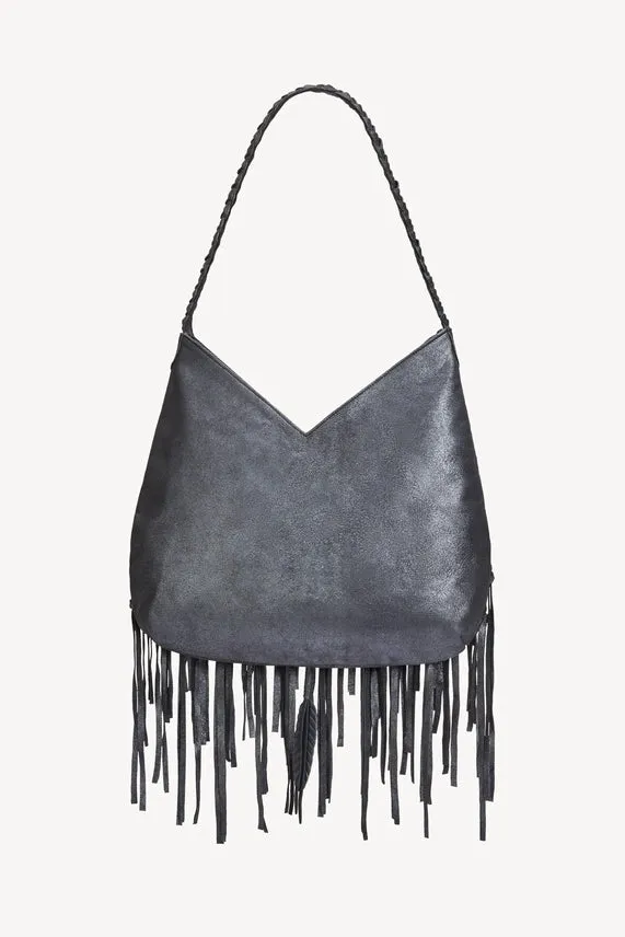 Pocahontes Leaf Shoulder Bag Metallic Charcoal