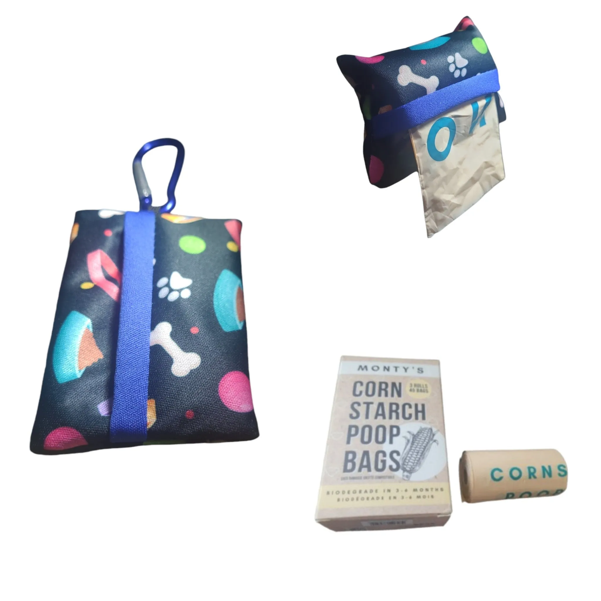 Poo Bag Pouches -Playful Dog Print