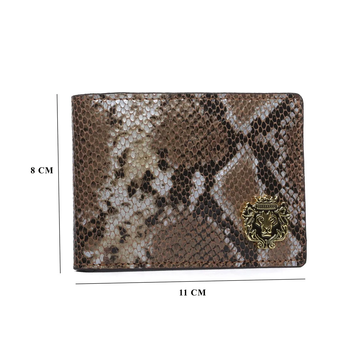 Python Snake Skin Textured Leather Bi-Fold Wallet