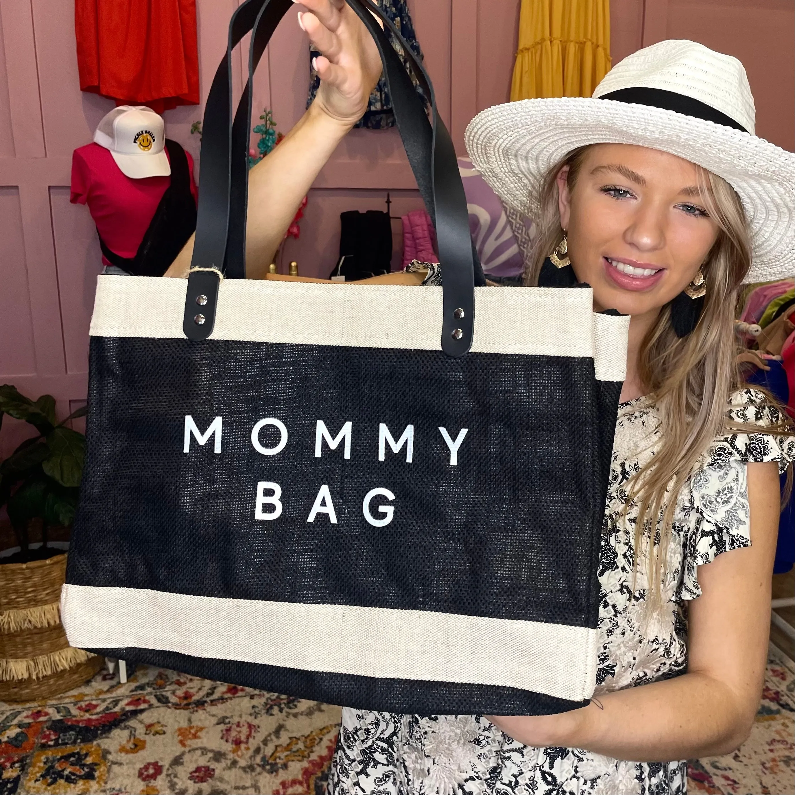 "Mommy Bag" Large Black Market Tote