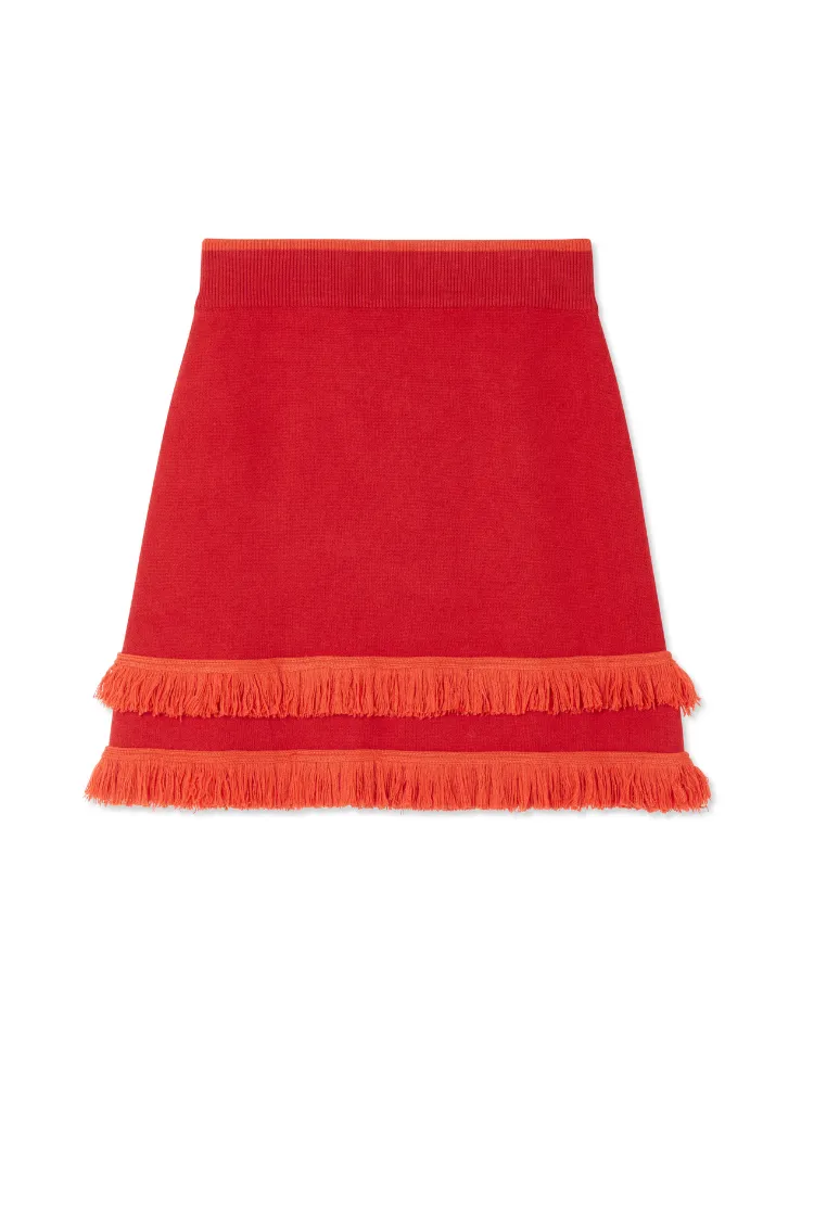 Red Fringe Jake Skirt