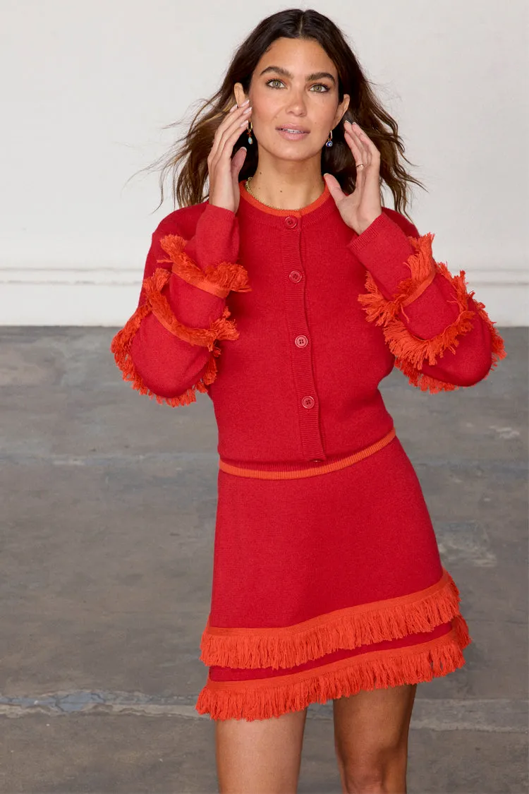 Red Fringe Jake Skirt