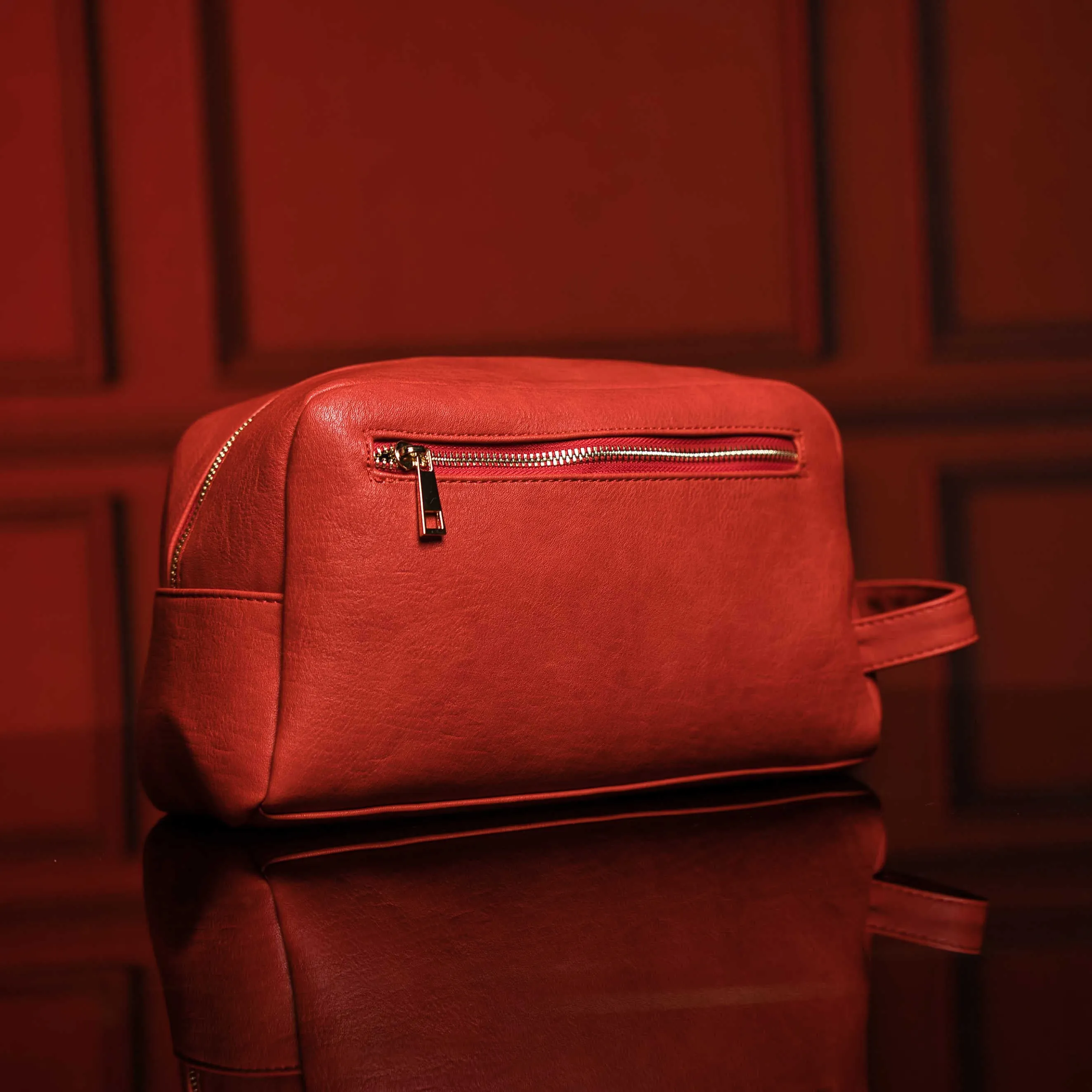 Red Leather Toiletry (HOLIDAY SALE)