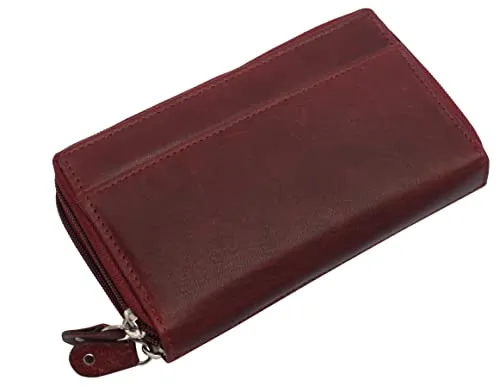 RFID624575HU RFID Blocking Cellphone Wallet for Women Dual Zipper Long Purse with Removable Checkbook Holder