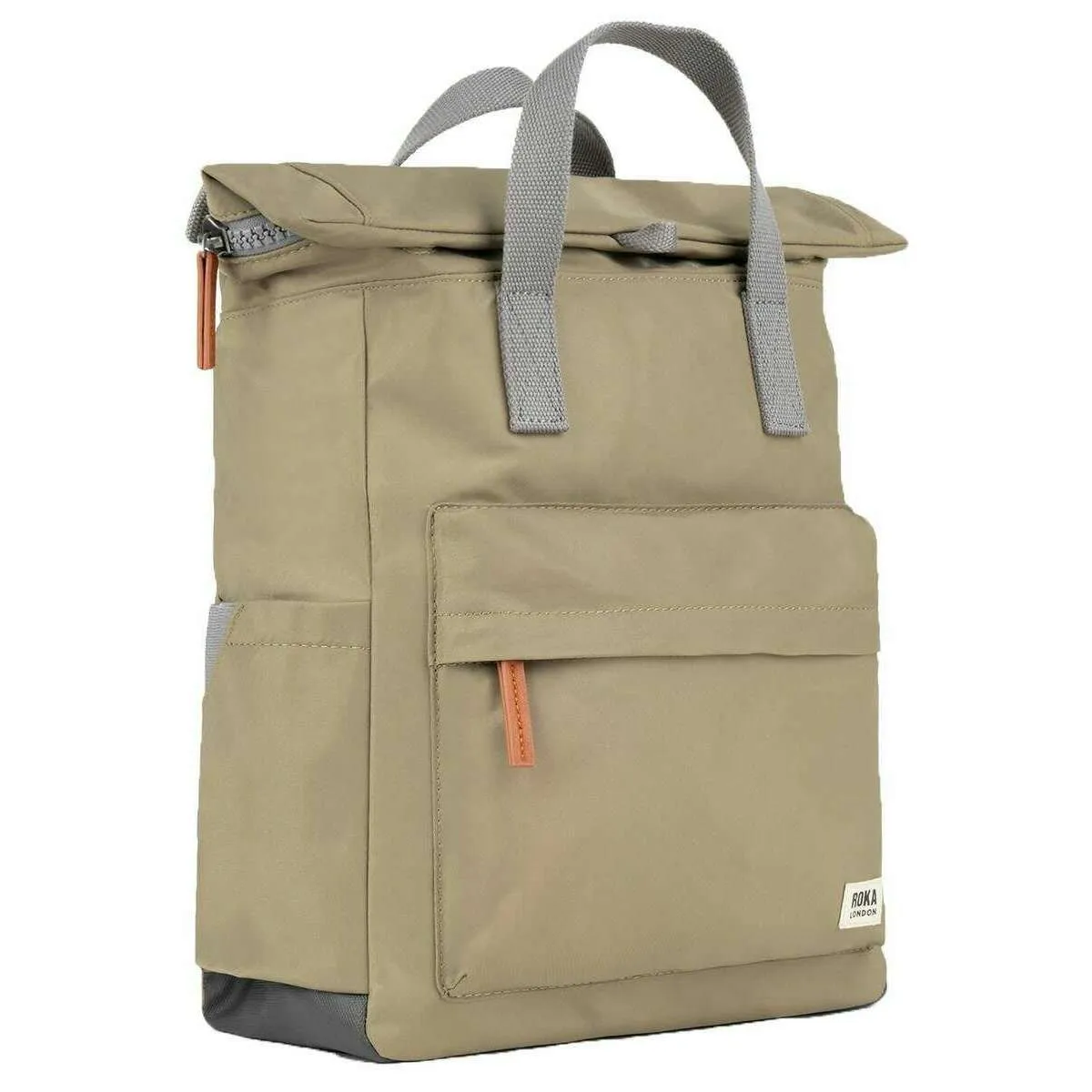 Roka Canfield B Medium Recycled Nylon Backpack - Taupe Green