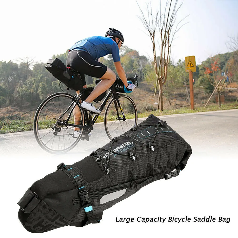 ROSWHEEL Waterproof Bike Bag Bicycle Saddle Bag Pannier Cycling MTB Mountain Road Bike Tail Seat Bag Adjustable 3L-10L