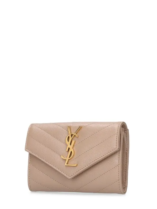 Saint Laurent   Small Cassandre leather envelope wallet 