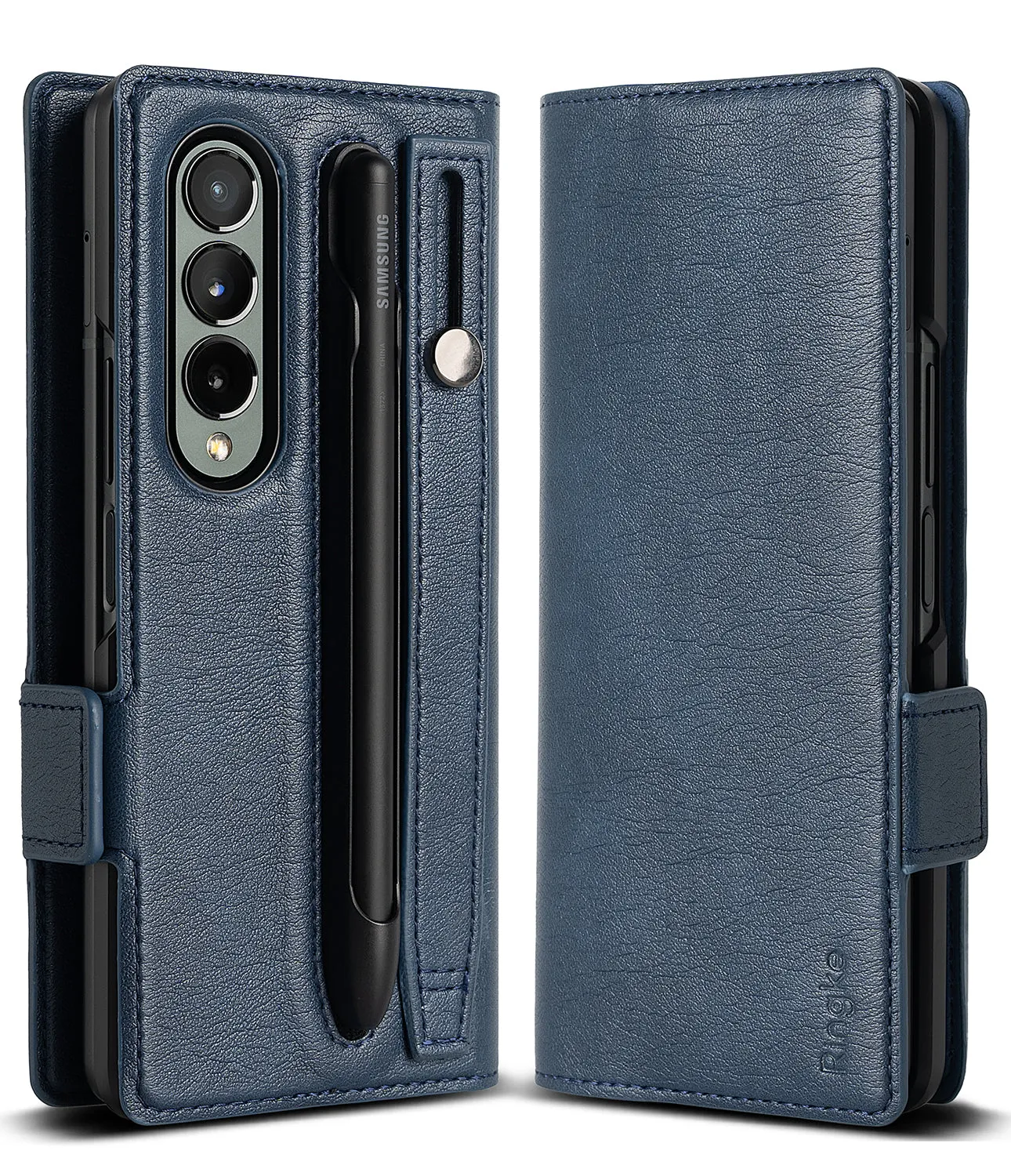 Samsung Galaxy Z Fold 4 Case Cover | Folio Signature EZ Strap Plus  Series | Navy