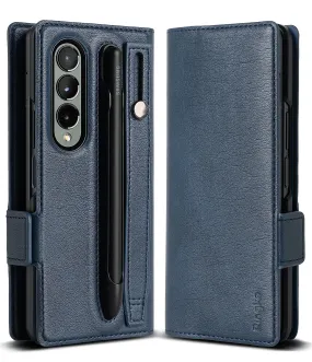 Samsung Galaxy Z Fold 4 Case Cover | Folio Signature EZ Strap Plus  Series | Navy