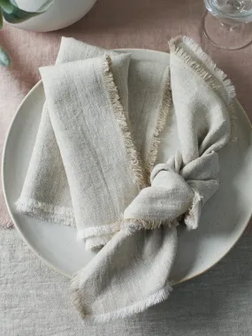 Set of 2 Putty Linen Napkins