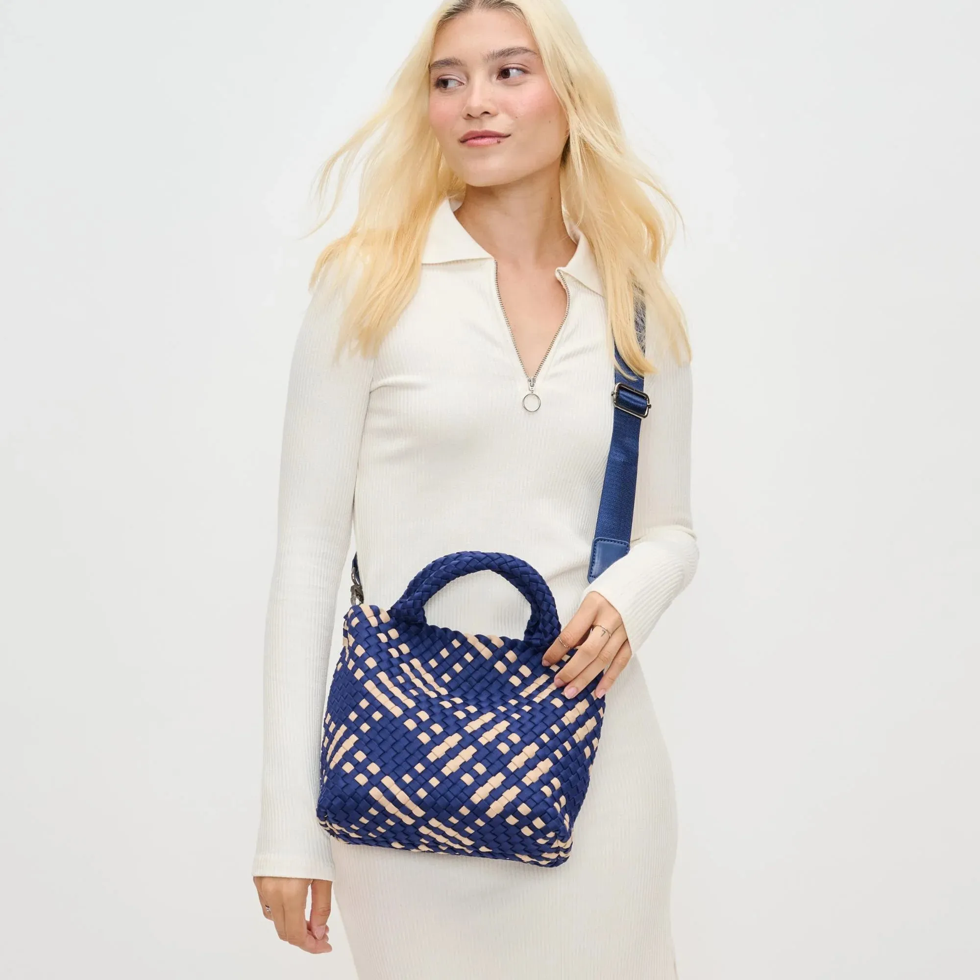 Sky's The Limit Small Crossbody Bag - Navy/Nude