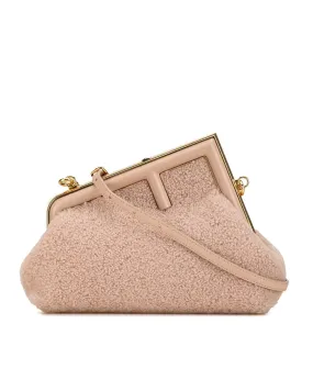 Small Shearling Crossbody Bag with Gold-Tone Hardware