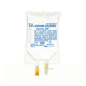 Sodium Chloride 0.9% IV Solution Bags for Injection 100 mL bag by ICU Medical