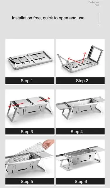 Stainless Steel Folding Barbeque Grill Stove