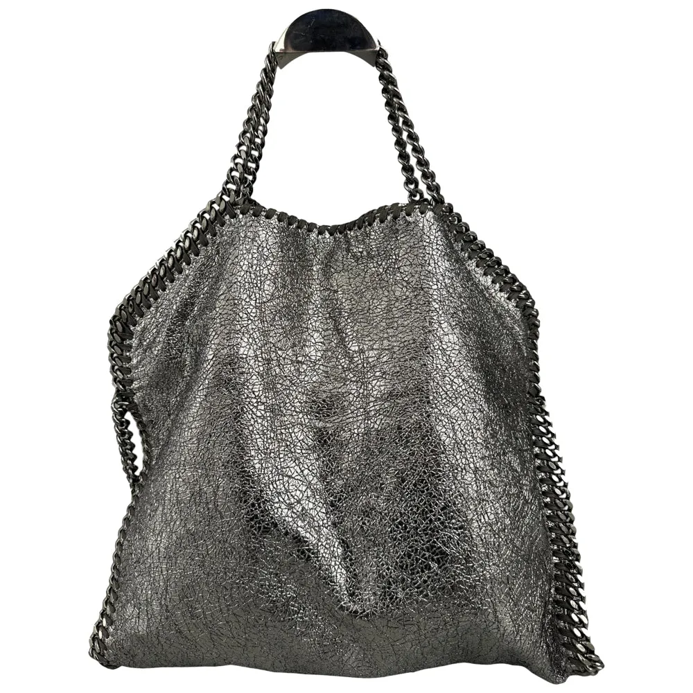 STELLA MCARTNEY Large Silver Falabella Shoulder Bag LHQ476