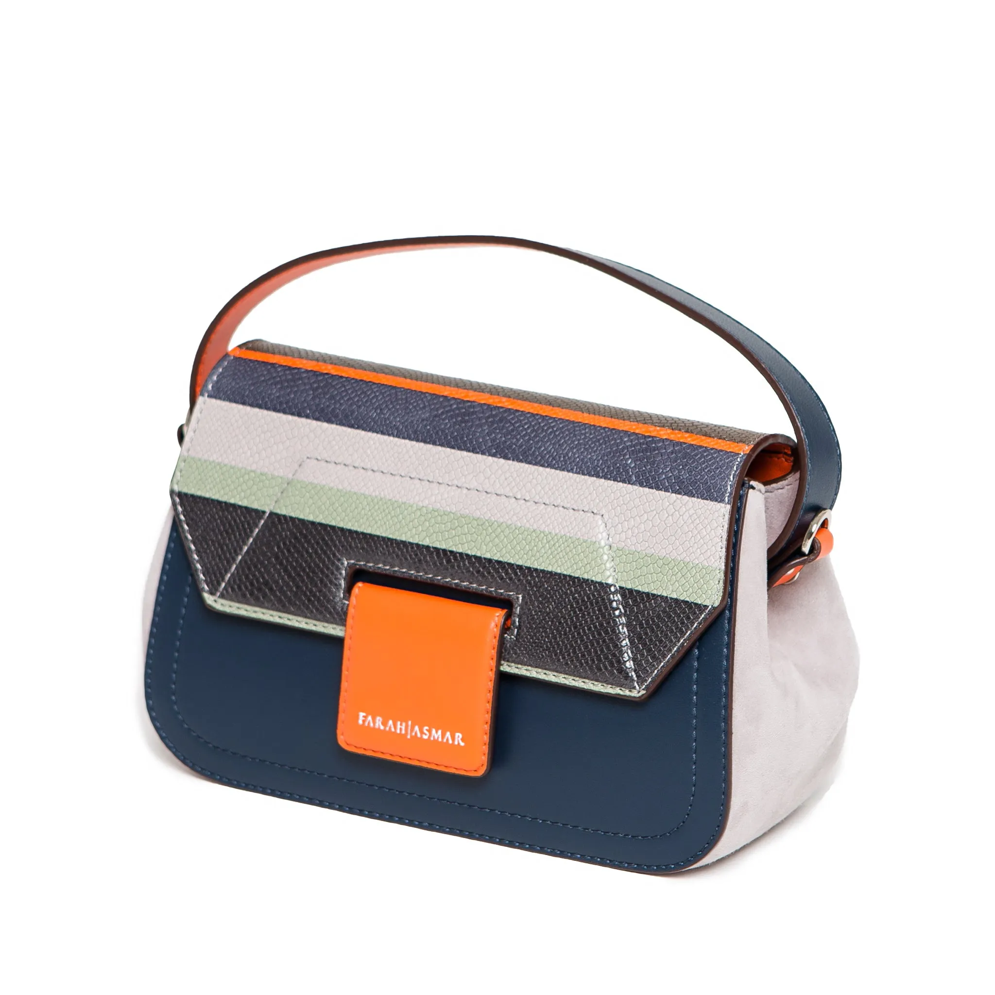 Striped Navy Mira Shoulder Bag