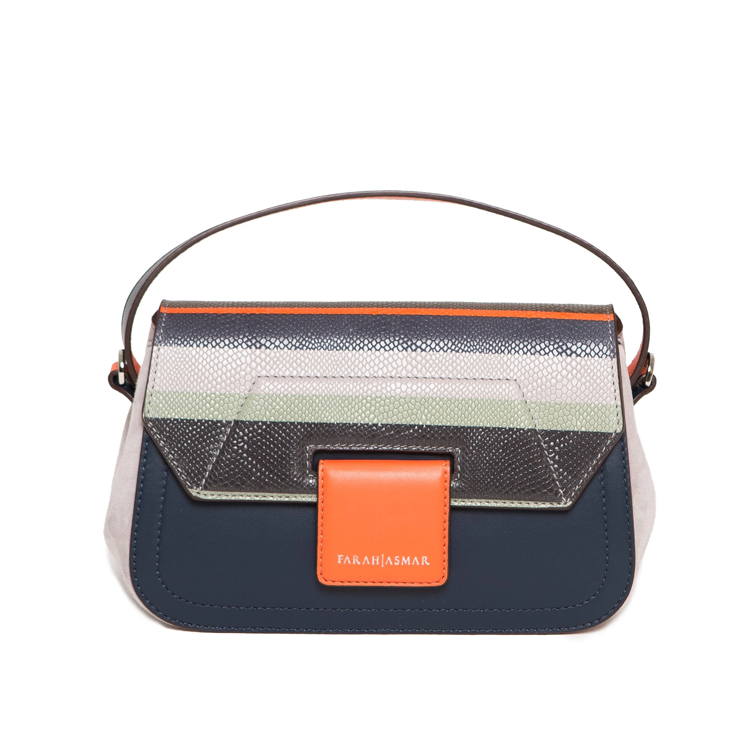 Striped Navy Mira Shoulder Bag