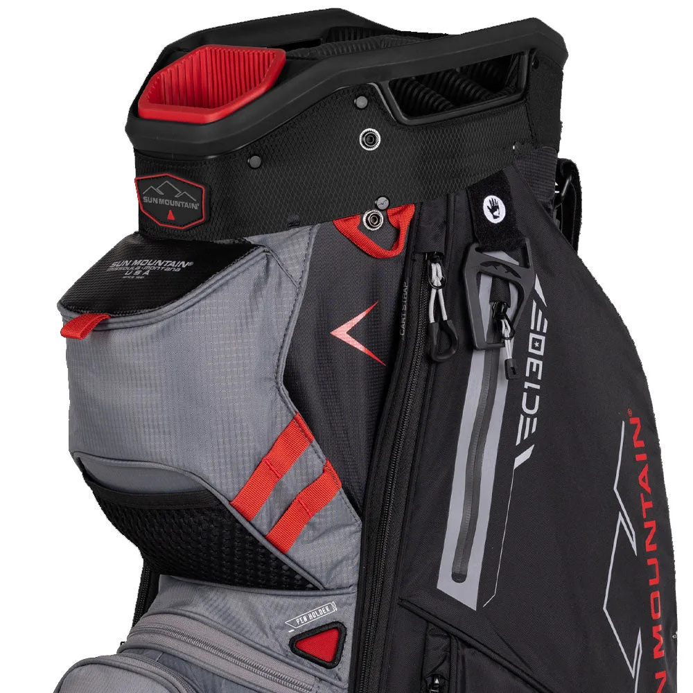 Sun Mountain C-130 Cart Bag - Black/Nickel/Red