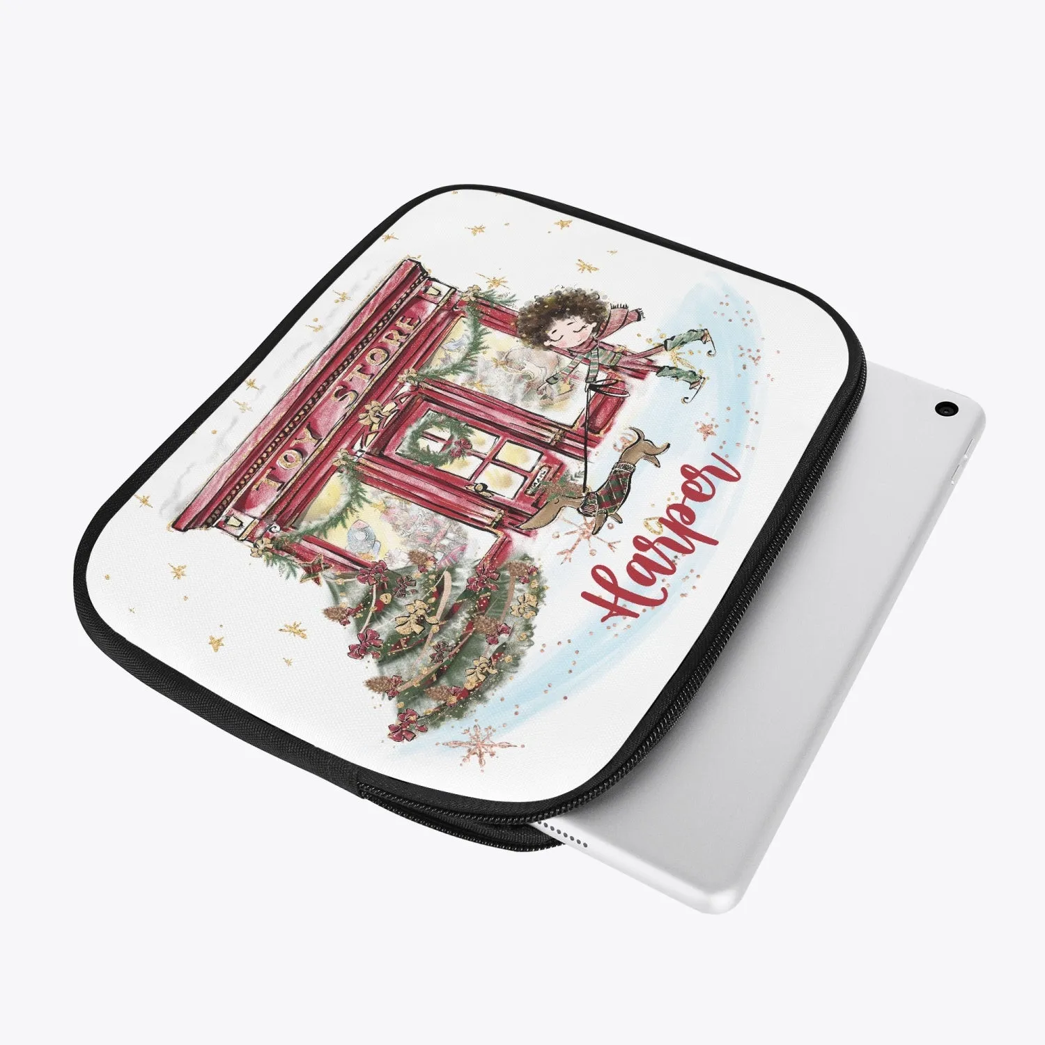 Tablet Sleeve - Christmas, Toy Shop, Boy Brunette Hair