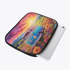 Tablet Sleeve - Combi Van in sunflowers, awd-628