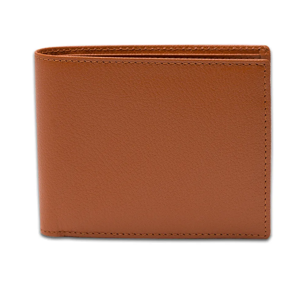 Tan Curved Wallet with Coin Pocket