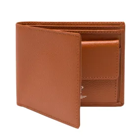 Tan Curved Wallet with Coin Pocket