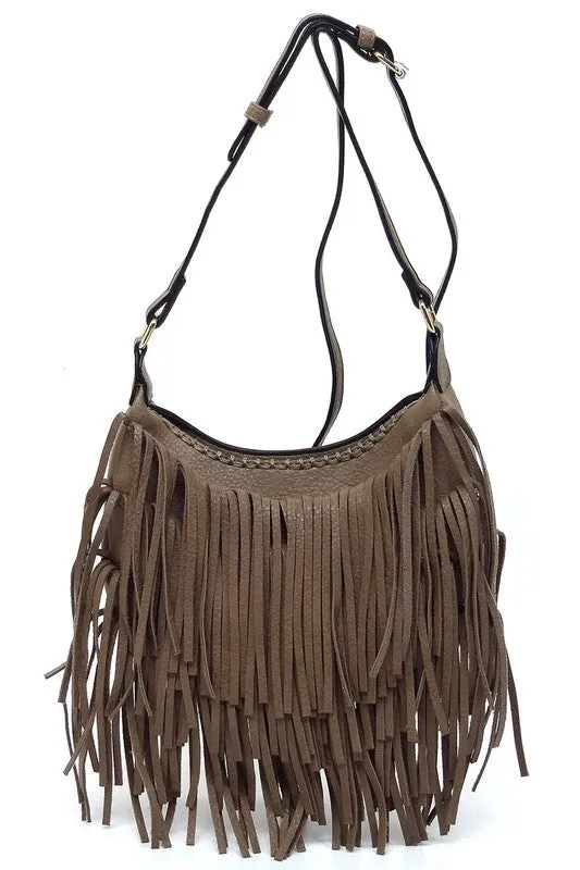 TEEK - Fringe Hobo Crossbody Bag