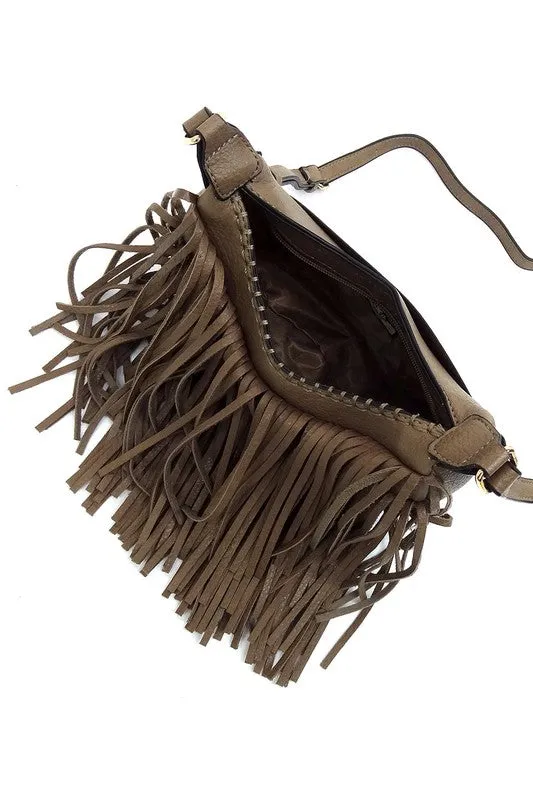 TEEK - Fringe Hobo Crossbody Bag