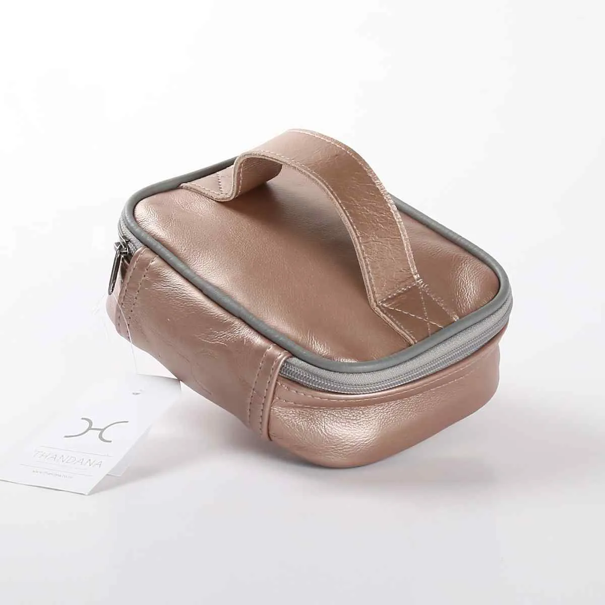 Thandana Metallic Leather Single Toiletry Case