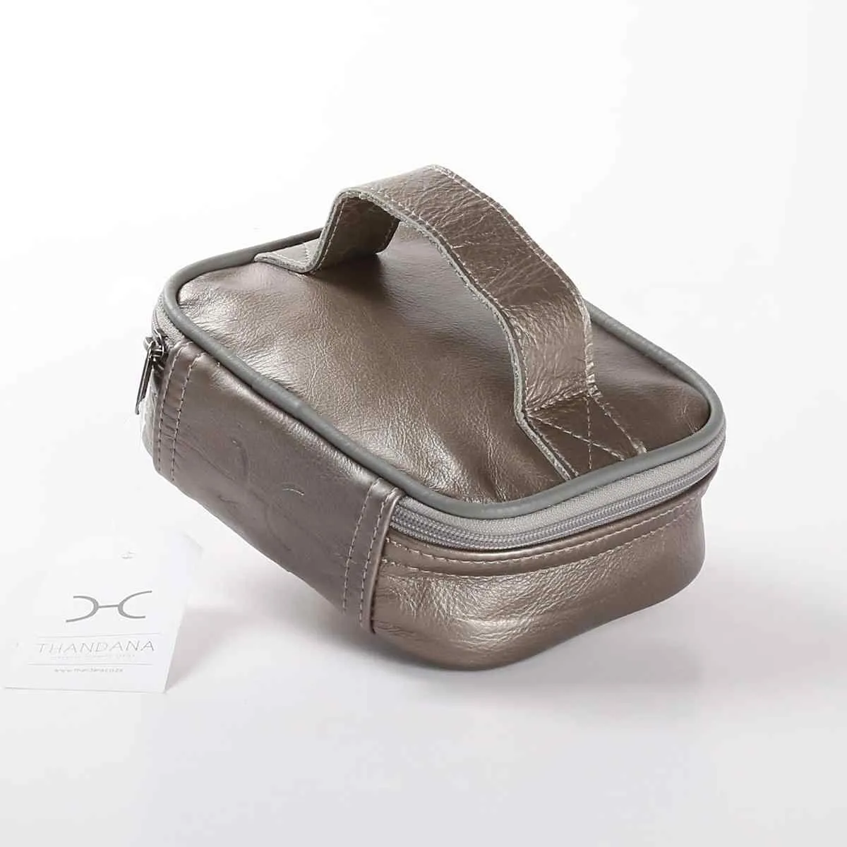 Thandana Metallic Leather Single Toiletry Case