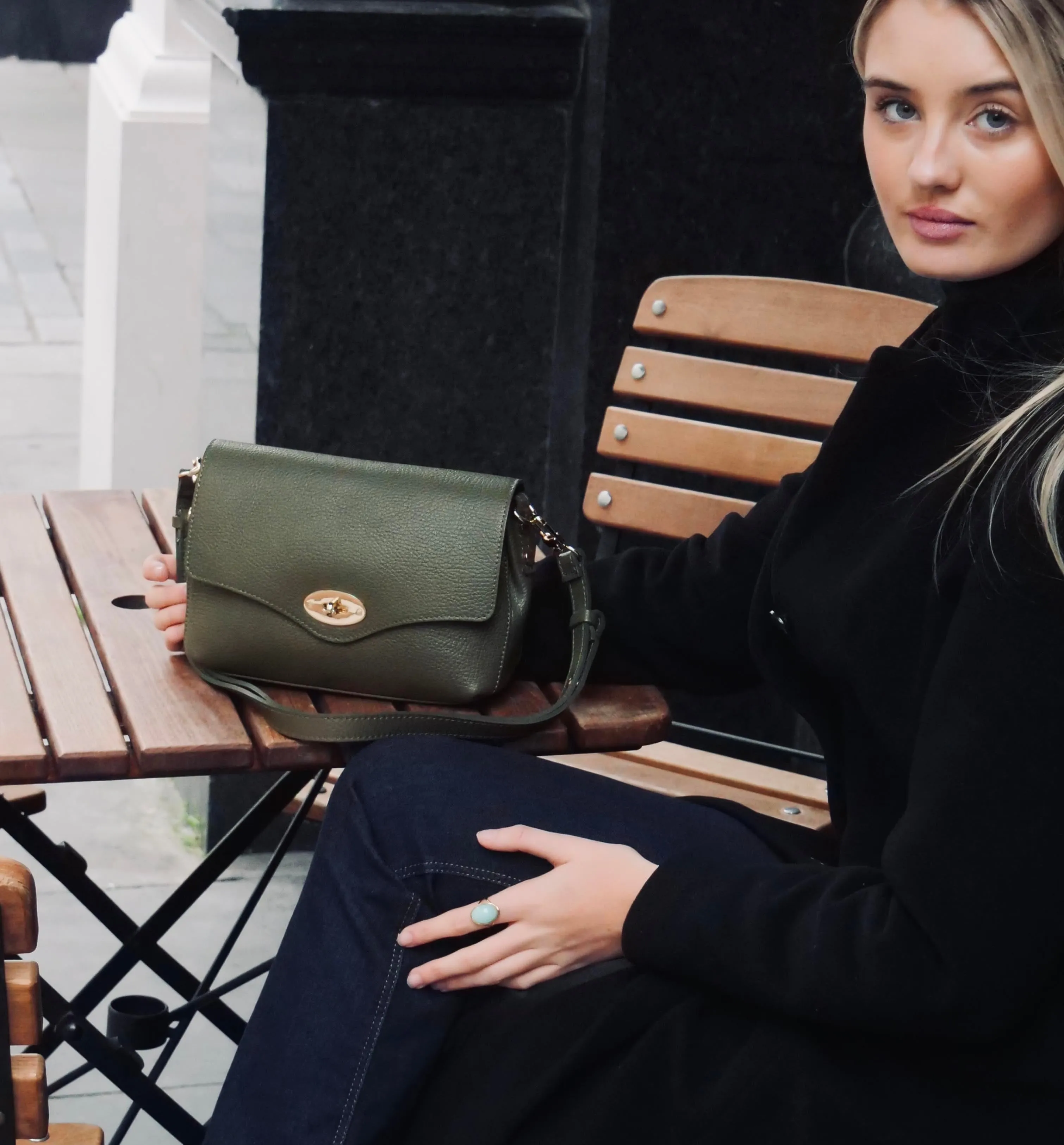 The Maddie Midi Olive Leather Bag