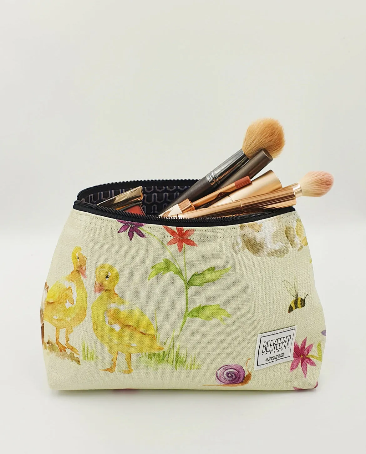 THE "GROW UP. BE A UNICORN 🦄" QUOTE Large Toiletry   Makeup Bag (WHITE CANVASS)