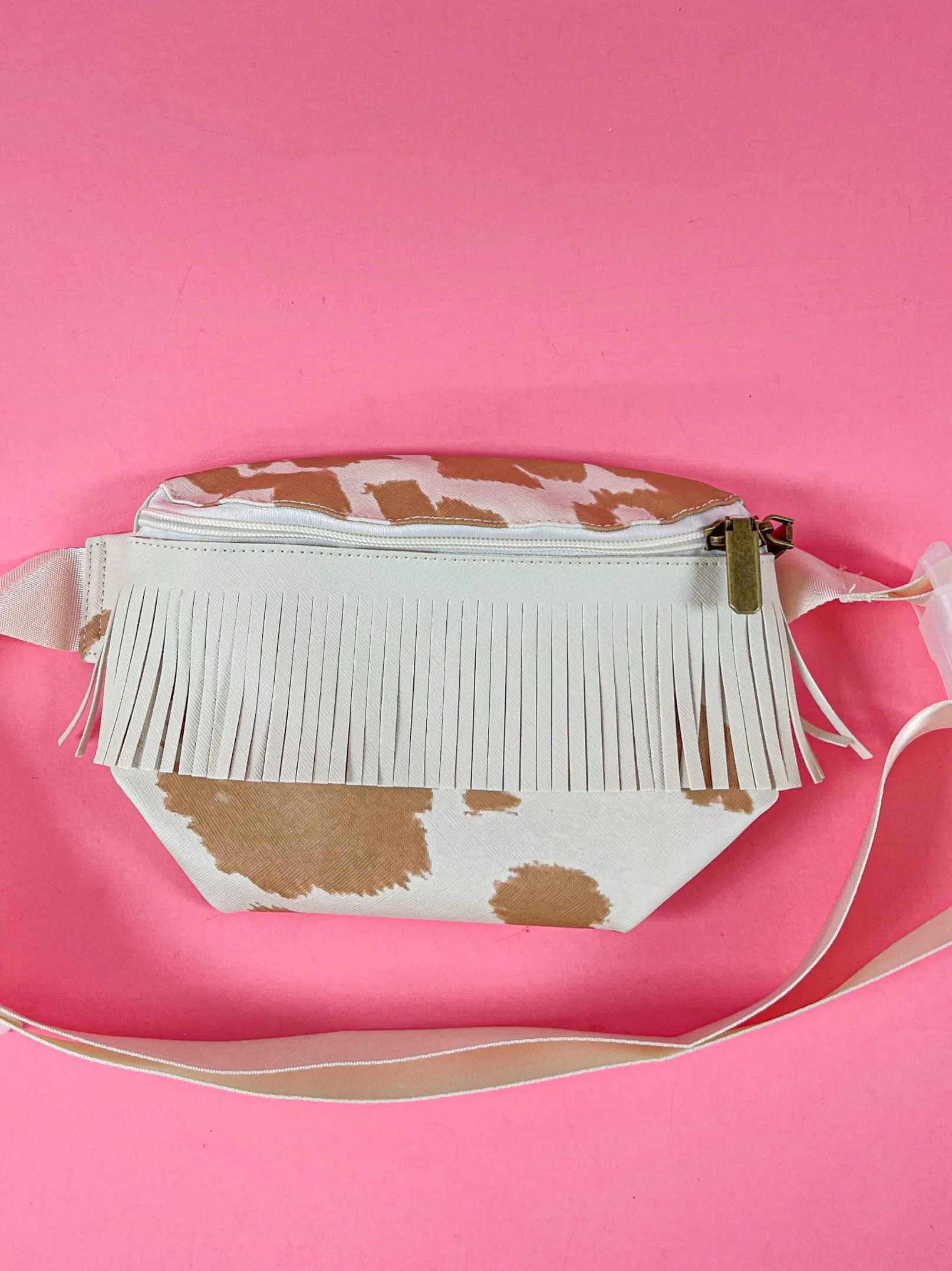 The Saddy Cowhide Belt Bag with Fringe