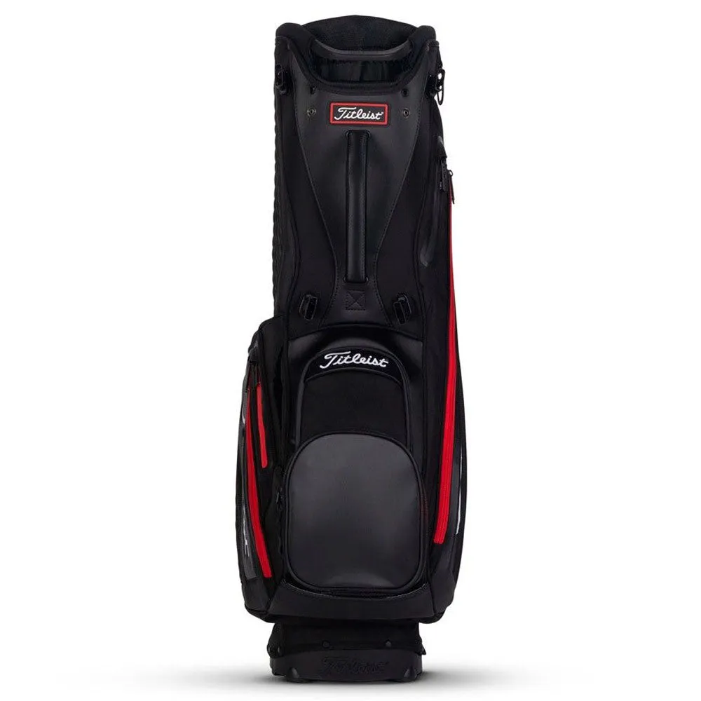 Titleist Jet Black Premium Stand Bag - Black/Black/Red