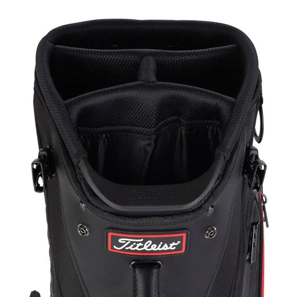 Titleist Jet Black Premium Stand Bag - Black/Black/Red