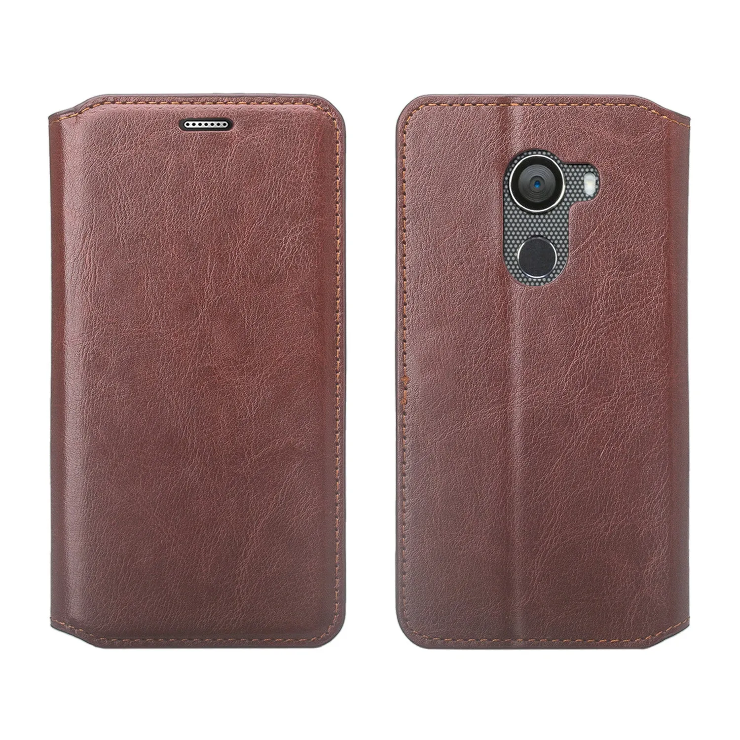 Tmobile REVVL, Alcatel A30 Plus, A30 Fierce, Alcatel Walters Case, Pu Leather Wallet Flip [Kickstand] Cover with ID & Credit Card Slots - Brown