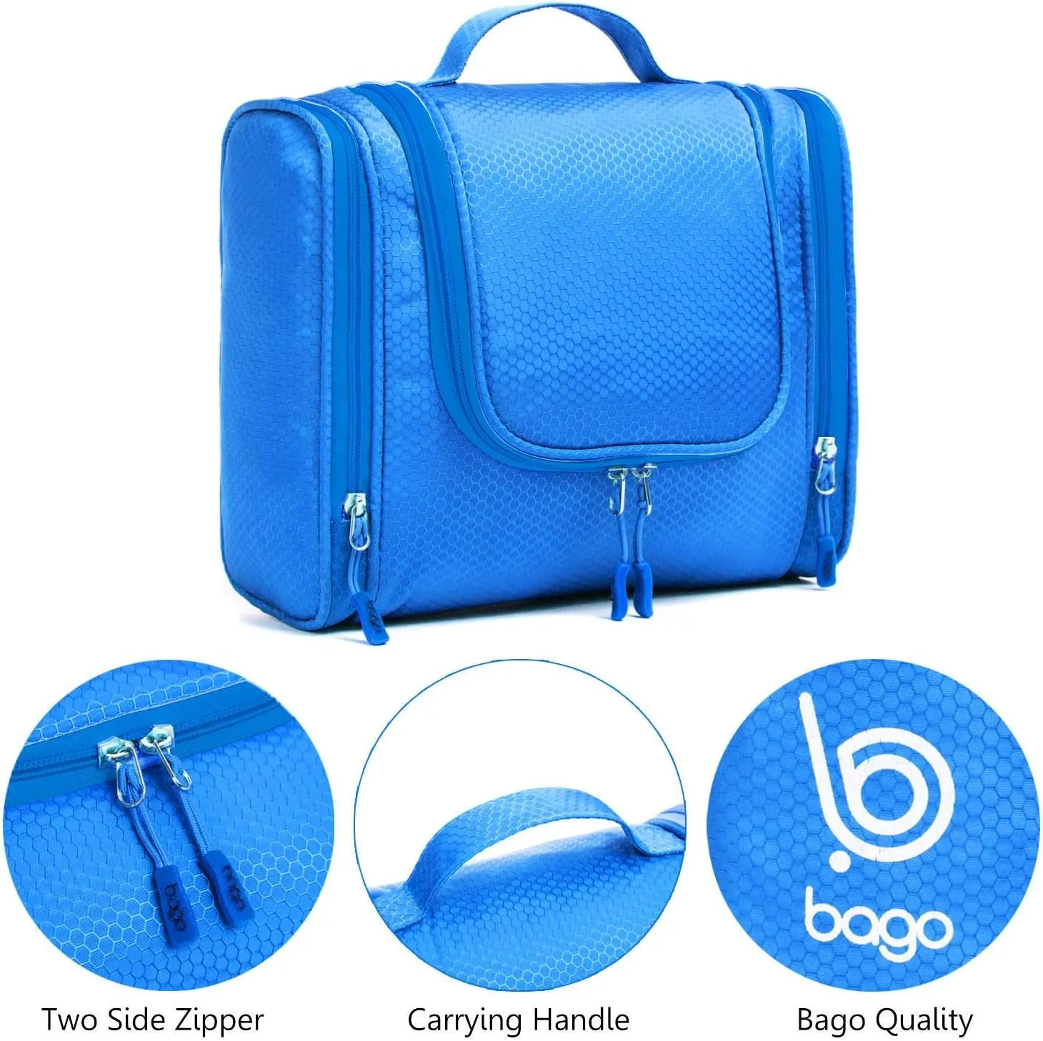 Travel Toiletry Bag for Women and Men X-Large Waterproof Hanging Large Toiletry Bag for Bathroom and Travel Bag for Toiletries Organizer -Travel Makeup Bag (Blue)