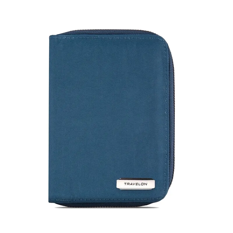 Travelon RFID Passport Zip Wallet Ocean