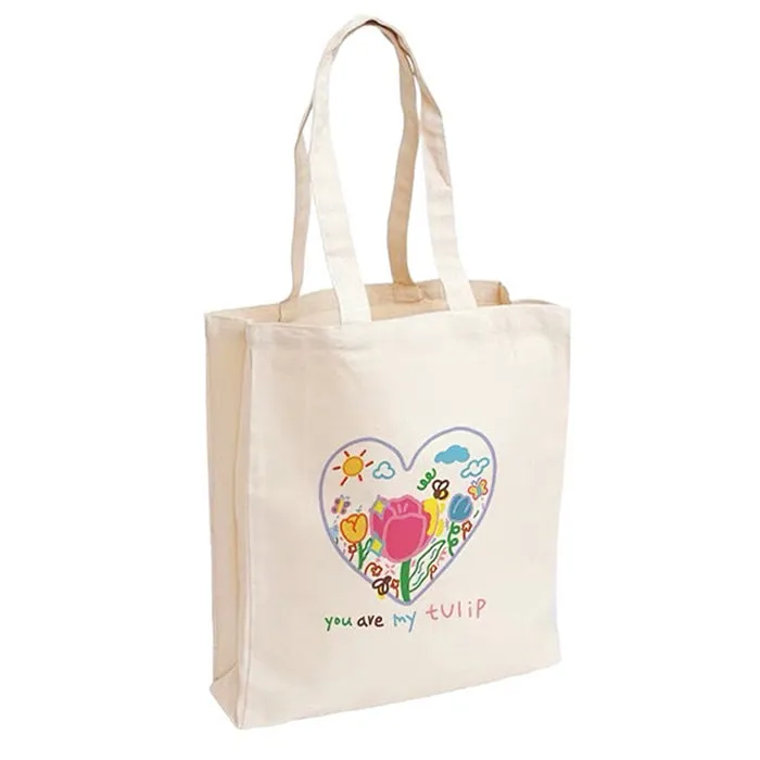 Tulip Embroidery Aesthetic Tote Bag