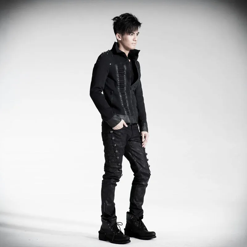 Uniform Style Dark Fringe Men Pants