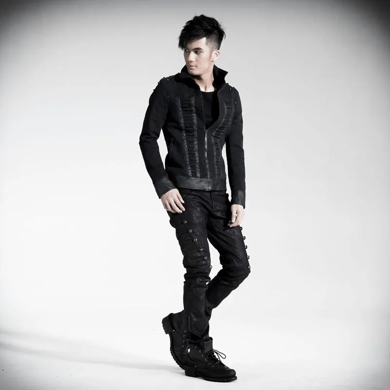 Uniform Style Dark Fringe Men Pants