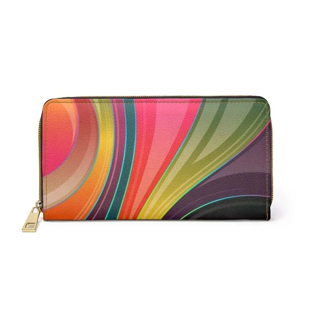 Uniquely You Womens Wallet - Zip Purse / Multicolor Circular Swirl